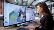 © Andrey Popov - Young Female Engineer Uses Computer Software Modeling HVAC System