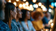 © Laura - Faceless happy diverse group of people laughing and enjoying a comedy show in a cozy indoor venue for an entertainment concept. Defocused venue background. Diverse group comedy,