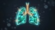 © Aamir - A glowing lungs with protective aura dissolving airborne virus particles, cold and flu symptoms