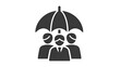 © MstMomenaBegum - Business Insurance and Group Protection Icon Showing Three People Sheltered Under a Large Umbrella