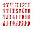 © yusufali - Collection of decorative red arrow graphics with patterns and textures including stripes and waves for vector design applications provided in high quality eps format.