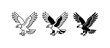 © Golam - Eagle Icons, Bird Graphics, Flying Raptor Vector Set, Freedom Symbol