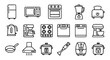 © Jasim - Kitchen appliance outline icon set with modern household vector symbols for UI and web design