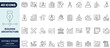 © Gretta - Building architecture icon set in outline style. Includes architecture, building, construction, structure, blueprint, and engineering icons. Editable stroke. Vector icon collection.