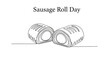 © Azizi - Sausage Roll Day Illustration: Minimalist Line Art of Two Pastries
