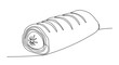 © Azizi - Sausage Roll Line Drawing: Minimalist Food Art, Single Continuous Line Illustration
