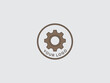 © Wawan - Brown Gear Icon with Custom Logo Space.
