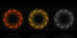 © Ilux - Three swirling abstract metallic awards, representing bronze, gold, and silver medals for achievement and recognition