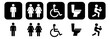 © MOHAMMADTORIQUL - Collection of black and white restroom and accessibility including male female disabled toilet and baby changing symbols