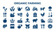 © Iconique Studio - Organic Farming icons set agriculture sustainability healthy food production and rural life concepts