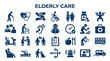 © Iconique Studio - Elderly Care Icons Representing Health Support Assistance and Senior Well Being Services