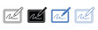 © Gary D. Marlow - Digital signature icon vector set, electronic signing document symbols with pen in outline and solid style for contracts, approval, and business apps