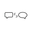 © ANMSHAFIQUL - Two speech bubbles icon representing conversation with conversation dialogue communication discussion question exchange information minimalist illustration isolated background connection