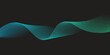 © Jastin AP - Flowing dots particles wave pattern green and blue isolated on black, background. Vector in concept of technology, science, music, modern.