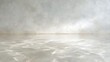 © Thares2020 - Seamless studio backdrop featuring a textured white wall meeting a tranquil reflective water surface in neutral tones