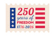 © Serazetdinov - Vector banner of USA flag for American independence day in retro style. Vector typography for 4th of July in vintage style. USA 250 years.