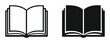 © Yurii - Open book icon set in outline and solid style for education, reading, library and academic learning vector illustration on transparent background