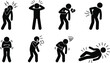 © Jiya - stick figure icon,  human body pain, medical health conditions.