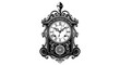 © arjuna davin - Antique ornate clock face with roman numerals and decorative elements.