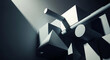 © Roti - Abstract 3D Geometric Shapes Composition in Monochromatic Light