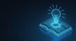 © Moon Guy - Illuminated Book and Lightbulb Symbolizing Knowledge and Innovative Ideas in Digital Space