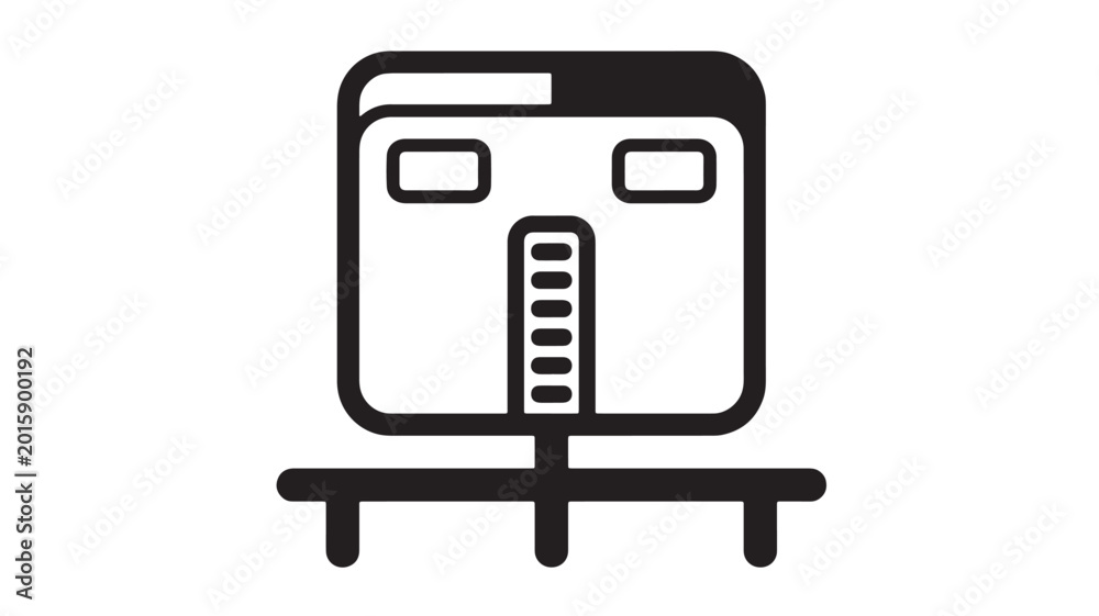 Module Syambol Server rack icon with professional design, windowed frame, and port ...