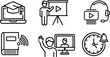 © Sumaiya3 - Online education and digital classroom training icons for e-learning