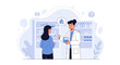© Sudarmi - Pharmacist Helping Customer in Pharmacy with Medication and Advice - Illustration