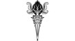 © Mamun - Abstract floral dagger symbol with intricate organic leaf patterns and sharp geometric blade design