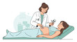 © atiqah - Doctor performs amniocentesis on pregnant woman in clinic, medical procedure, healthcare concept