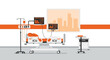 © Budi - Hospital Intensive Care Unit With The View Of The City, Modern Graphic Style Vector
