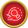 © ylivdesign - Outline icon showing a chicken leg moving quickly inside a red circle