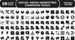 © Mahfujahmmed - Social Media Marketing Campaign Tools Glyph Icon Set Minimal Solid UI Advertising Analytics Dashboard Vector Collection