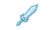 © Sendy - Powerful fantasy ice sword crafted from glowing blue crystals. Magic frost blade weapon for games or fantasy stories isolated on white.