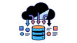 © Ranu - Professional business data analytics vector icon with editable stroke featuring a magnifying glass and financial chart for market analysis and strategic growth planning presentation.