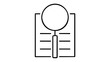 © NashidJamil - Sharp vector icon illustration of a circular magnifying glass with a sleek black handle positioned over a business document, representing investigation, audit, and administrative focal point.