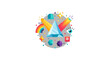 © Hamdan - Abstract Science Concept Flat Vector Illustration with Prism, Light Refraction, Rainbow, and Optical Symbols
