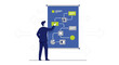 © Aliyah - Businessman planning  a flowchart on a whiteboard, working, strategy, concept