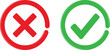 © Sultana Begum - Check mark and cross icons in red and green