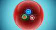 © InoStudiox - Sphère atomique futuriste rouge et bleue