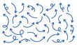 © Musa - Collection of hand drawn blue arrows with various curvy shapes isolated on transparent background