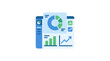 © Amirah - Flat vector icon of business analytics dashboard showing pie chart