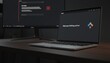 © Varos - A close-up shot of a modern laptop open on a wooden desk with a large computer monitor in the background, displaying the Claude AI interface in a dimly lit, minimalist workspace.