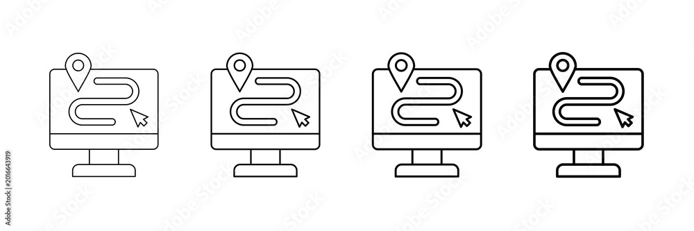 Feature Roadmap Icons Vector Set In Different Stroke Line Style Stock ...