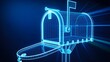 © Ree - Futuristic digital mailbox illustration representing online communication and electronic mail service
