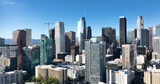 Los Angeles cityscape urban towers. Los Angeles downtown skyline financial center. Los Angeles modern skyscrapers panorama. Los Angeles aerial drone skyline.