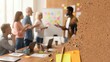© Nisit - Diverse Team Collaboration in Modern Office Space with Post-it Notes on Board