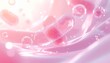 © SerumCreative_AI - 乳酸菌が浮遊する腸活イメージの透明感あるサイエンス背景 ジェネレーティブAI