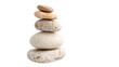 © Olga - Stack of natural balanced zen stones for meditation wellness spa and mental health harmony concepts isolated on transparent background
