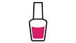 © Usama - Vibrant pink nail polish bottle vector icon illustration for professional manicure salon branding and beauty care promotional materials isolated on a clean white background for modern design.